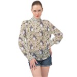 Pattern My Neighbor Totoro High Neck Long Sleeve Chiffon Top