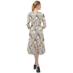 Ruffle End Midi Chiffon Dress 