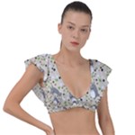 Pattern My Neighbor Totoro Plunge Frill Sleeve Bikini Top