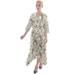 Pattern My Neighbor Totoro Quarter Sleeve Wrap Front Maxi Dress