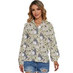 Pattern My Neighbor Totoro Women s Long Sleeve Button Down Shirt