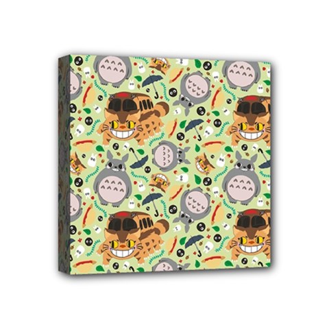 My Neighbor Totoro Pattern Mini Canvas 4  x 4  (Stretched) from ArtsNow.com