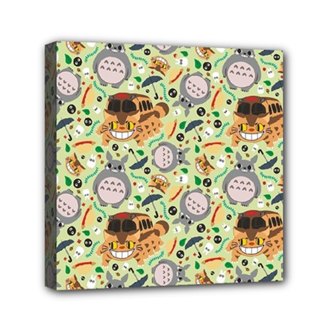 My Neighbor Totoro Pattern Mini Canvas 6  x 6  (Stretched) from ArtsNow.com