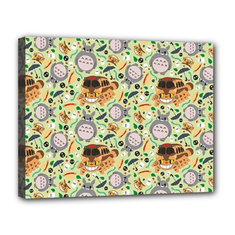 My Neighbor Totoro Pattern Canvas 14  x 11  (Stretched) from ArtsNow.com