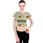 My Neighbor Totoro Pattern Crew Neck Crop Top