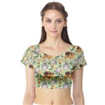 My Neighbor Totoro Pattern Short Sleeve Crop Top