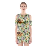 My Neighbor Totoro Pattern Shoulder Cutout One Piece Dress