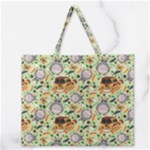 My Neighbor Totoro Pattern Zipper Large Tote Bag