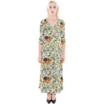 My Neighbor Totoro Pattern Quarter Sleeve Wrap Maxi Dress