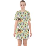 My Neighbor Totoro Pattern Sixties Short Sleeve Mini Dress