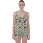 My Neighbor Totoro Pattern Tie Front Two Piece Tankini