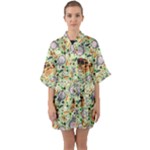 My Neighbor Totoro Pattern Half Sleeve Satin Kimono 