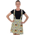 My Neighbor Totoro Pattern Velvet Suspender Skater Skirt