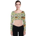 My Neighbor Totoro Pattern Velvet Long Sleeve Crop Top