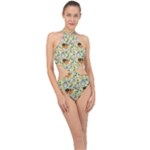 My Neighbor Totoro Pattern Halter Side Cut Swimsuit