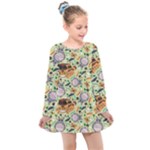 My Neighbor Totoro Pattern Kids  Long Sleeve Dress