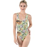 My Neighbor Totoro Pattern High Leg Strappy Swimsuit