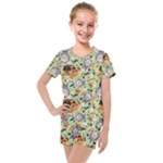 My Neighbor Totoro Pattern Kids  Mesh Tee and Shorts Set