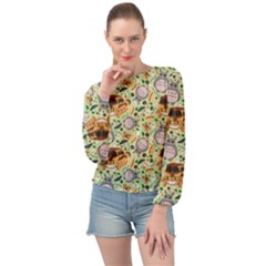 Banded Bottom Chiffon Top 