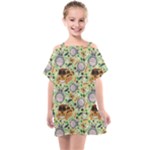 My Neighbor Totoro Pattern Kids  One Piece Chiffon Dress