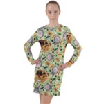 My Neighbor Totoro Pattern Long Sleeve Hoodie Dress