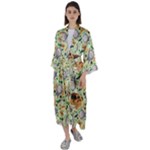 My Neighbor Totoro Pattern Maxi Satin Kimono