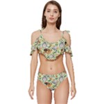 My Neighbor Totoro Pattern Ruffle Edge Tie Up Bikini Set	