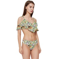 Ruffle Edge Tie Up Bikini Set	 