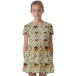 My Neighbor Totoro Pattern Kids  Short Sleeve Pinafore Style Dress
