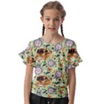 My Neighbor Totoro Pattern Kids  Cut Out Flutter Sleeves