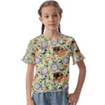 My Neighbor Totoro Pattern Kids  Cuff Sleeve Scrunch Bottom Tee