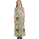 My Neighbor Totoro Pattern Kids  Satin Sleeveless Maxi Dress