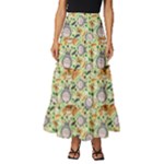 My Neighbor Totoro Pattern Tiered Ruffle Maxi Skirt