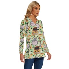 Long Sleeve Drawstring Hooded Top 