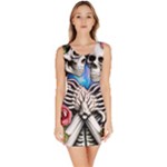 Floral Skeletons Bodycon Dress