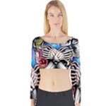 Floral Skeletons Long Sleeve Crop Top