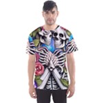 Floral Skeletons Men s Sport Mesh Tee