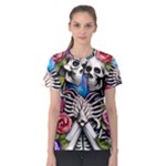 Floral Skeletons Women s Sport Mesh Tee