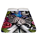 Floral Skeletons Fitted Sheet (Queen Size)