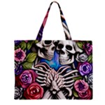 Floral Skeletons Zipper Mini Tote Bag