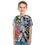 Floral Skeletons Kids  Sport Mesh Tee