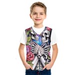 Floral Skeletons Kids  Basketball Tank Top