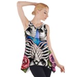 Floral Skeletons Side Drop Tank Tunic