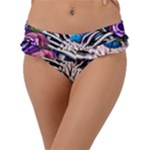 Floral Skeletons Frill Bikini Bottoms