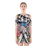 Floral Skeletons Shoulder Cutout One Piece Dress