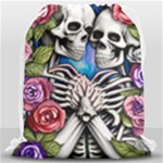 Floral Skeletons Drawstring Bag (Large)