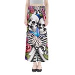 Floral Skeletons Full Length Maxi Skirt