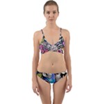 Floral Skeletons Wrap Around Bikini Set