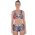 Floral Skeletons Racerback Boyleg Bikini Set