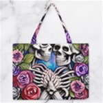 Floral Skeletons Zipper Medium Tote Bag